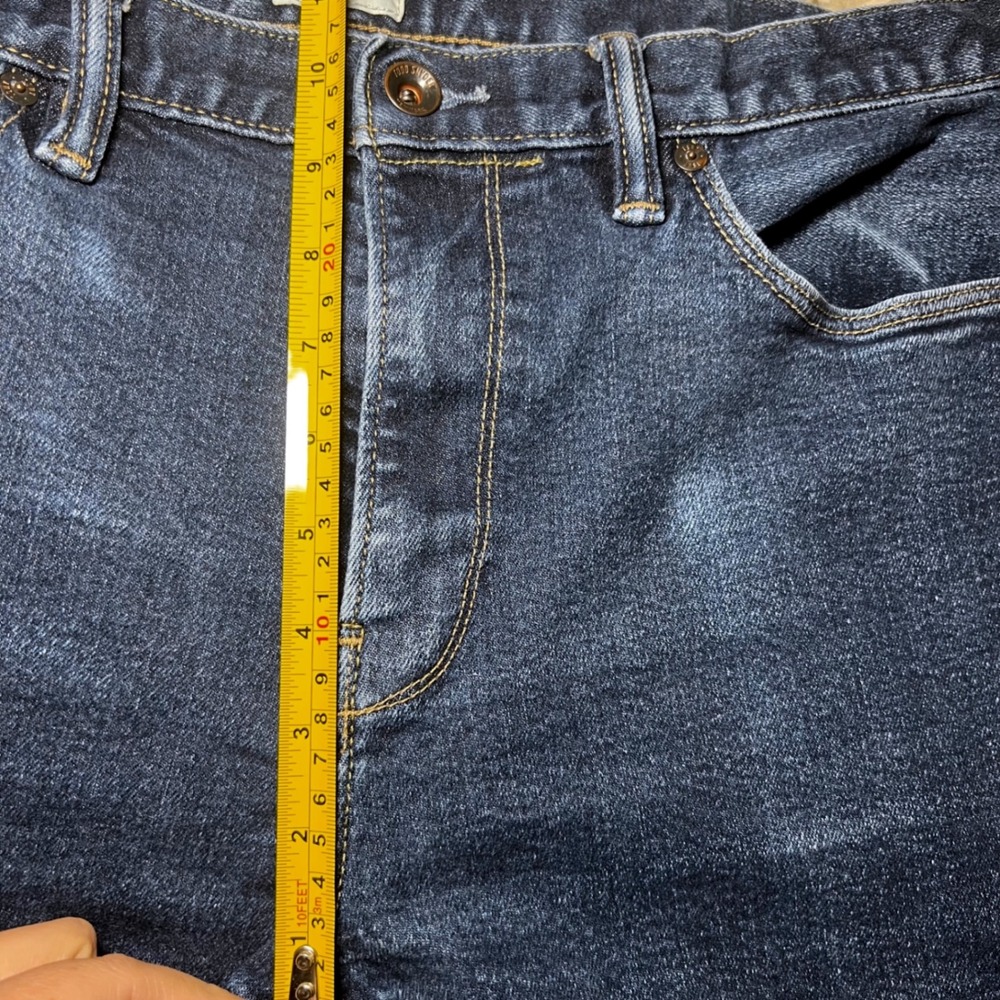 Todd Snyder Slim Fit Jeans Mens 36x32 Dark Wash Indigo Blue Button Fly Denim - Picture 9 of 10